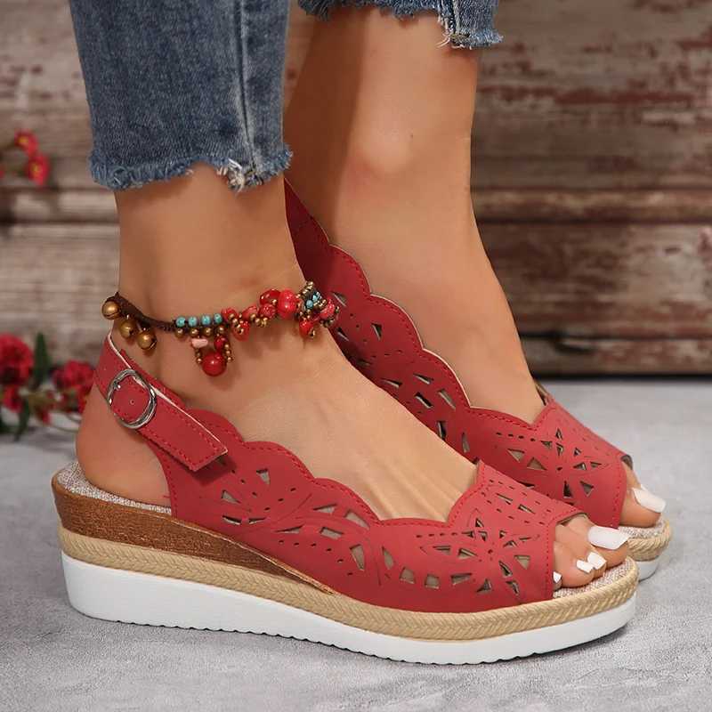 High Quality Peep Toe Platform Sandals Women Summer Back Strap With Heels Sandals Women Thick Bottom Non-Slip Espadrilles Shoes T241227