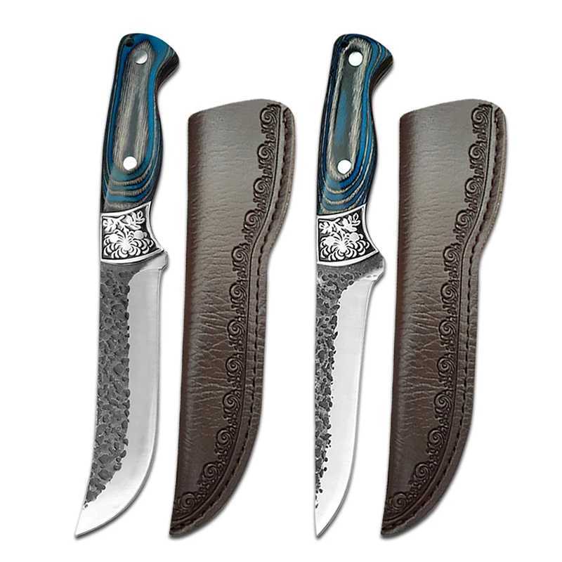 Kitchen lawn mower forged Boning knife sharp chefs knife meat cutting knife vegetable slicing barbecue fishing practical knife with sheath Y241227