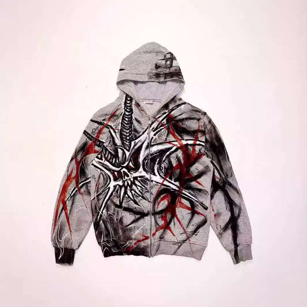 Spider web sweatshirt printed hoodie new hip-hop loose autumn and winter street style
