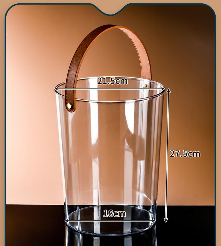 Elegant Big-Capacity Clear Round Ice Tub for Home Entertainment