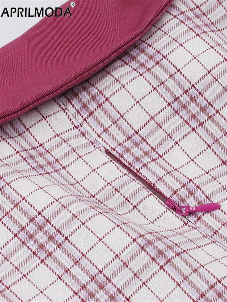 French Style Hepburn 50s Vintage Womens Party Dress Office OL Work To Wear Ruffle Patchwork Plaid Print Casual Dress with Belt X241226
