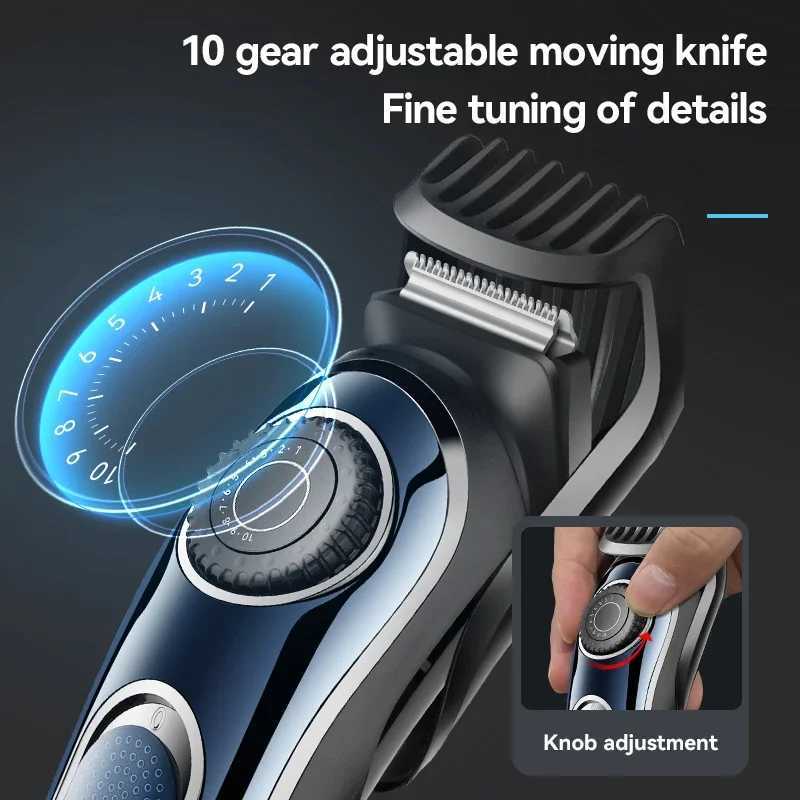 Kemei 1256 Cordless Adjustable Hair and Beard Trimmer For Men Electric Professional Hair Clipper Rechargeable Haircut Machine W241227