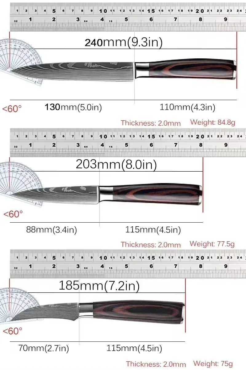 Stainless steel kitchen knife practical knife for fruit and side dishes Damascus meat chopper Boning knife very suitable for kitchen and household use