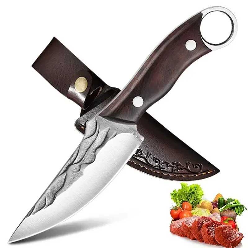 New handmade stainless steel kitchen knives baking knives fruit with kitchen knives practical chef slicing bread knives kitchen accessory tools Y24122