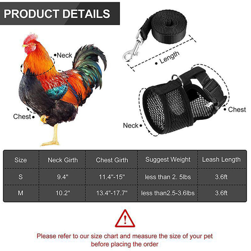 Pet Adjustable Harness Leash for Chicken Puppy Comfortable Breathable Pet Vest for Small Dogs Duck Goose Training Accessories