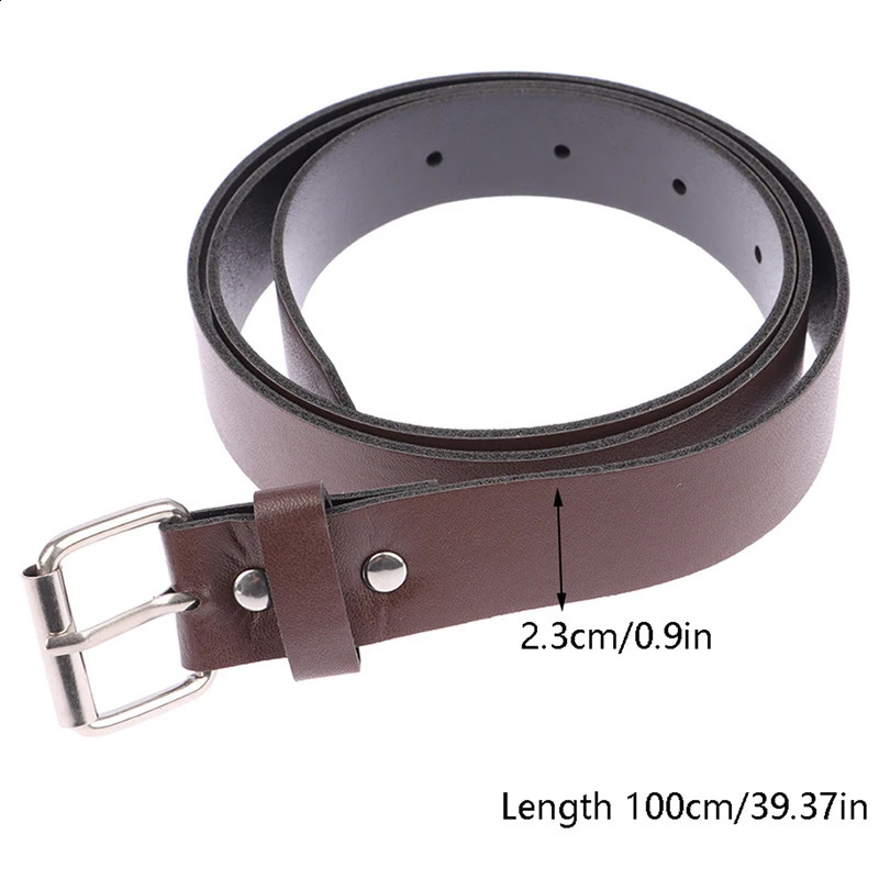 1PC 100CM Leather Belt Fashion Waist Belts Metal Buckle Waistband Pants Decorative Clothing Accesories 241225