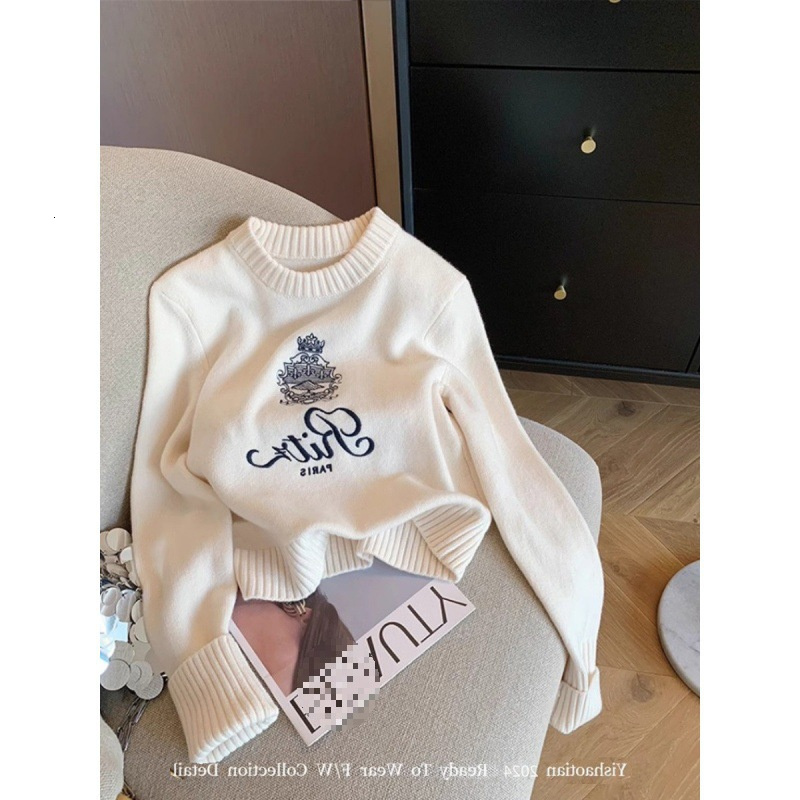 Advanced Round Neck Pullover Sweater Women's Autumn Winter New Lazy Style Soft And Sticky Waist Knit Sweate