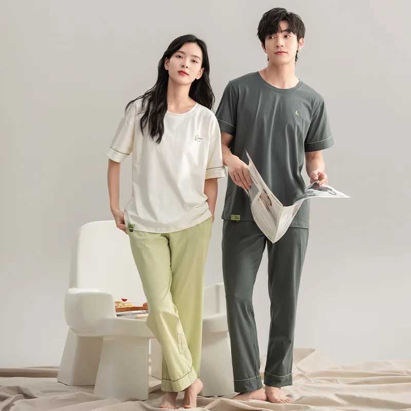 Pijama Man Pajama Cotton Summer Short Sets Long Pant Japanese Pajamas for Couples Man and Woman Sleepwear 2024 pyjamas HommeXJ241227