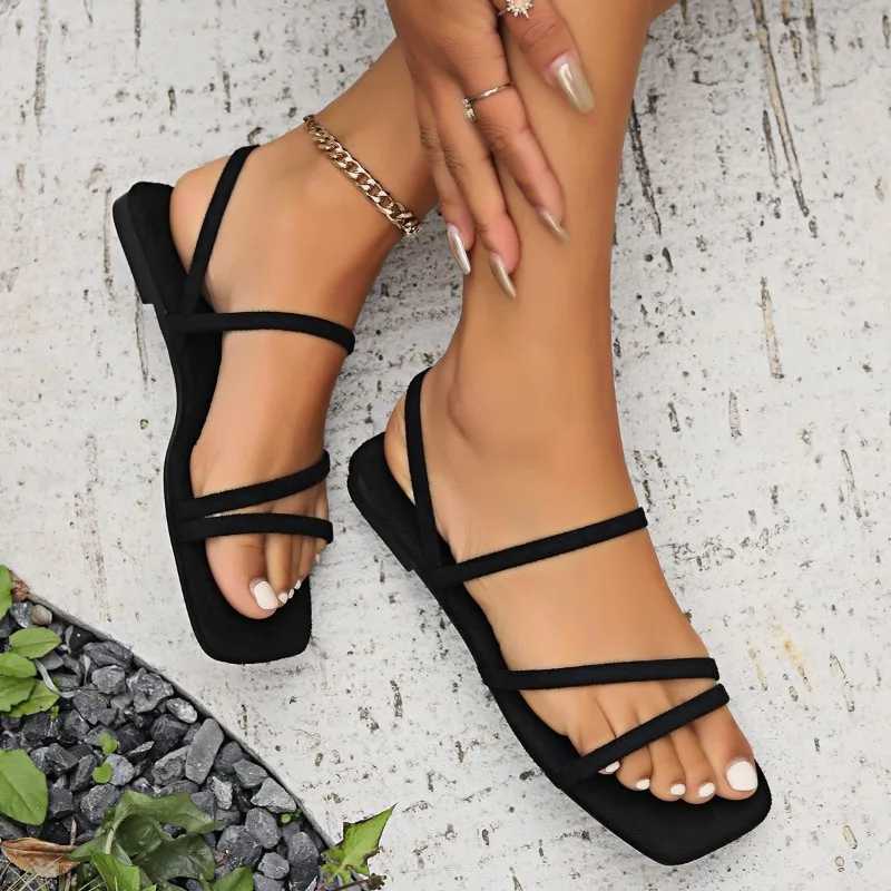 High Quality New Summer Fashion Womens Sandals Large Size Sports Flats Casual Comfortable Solid Color Women Shoes Womens Sandals T241227