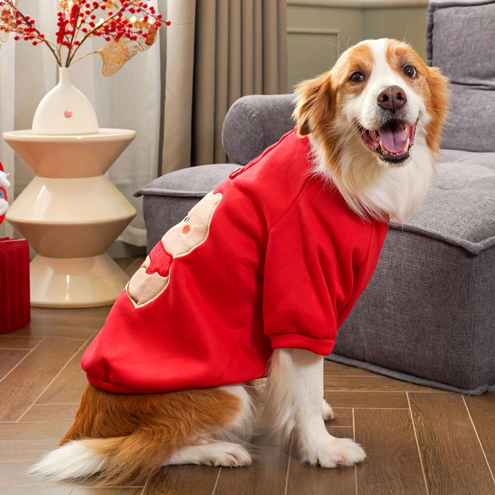 Cozy Pet Sweater Festive Holiday Pullover, Non-Woven Polyester, hine Washable, Fits Small to Extra Large Breeds - Perfect Christmas Gifts for Dog & Ca