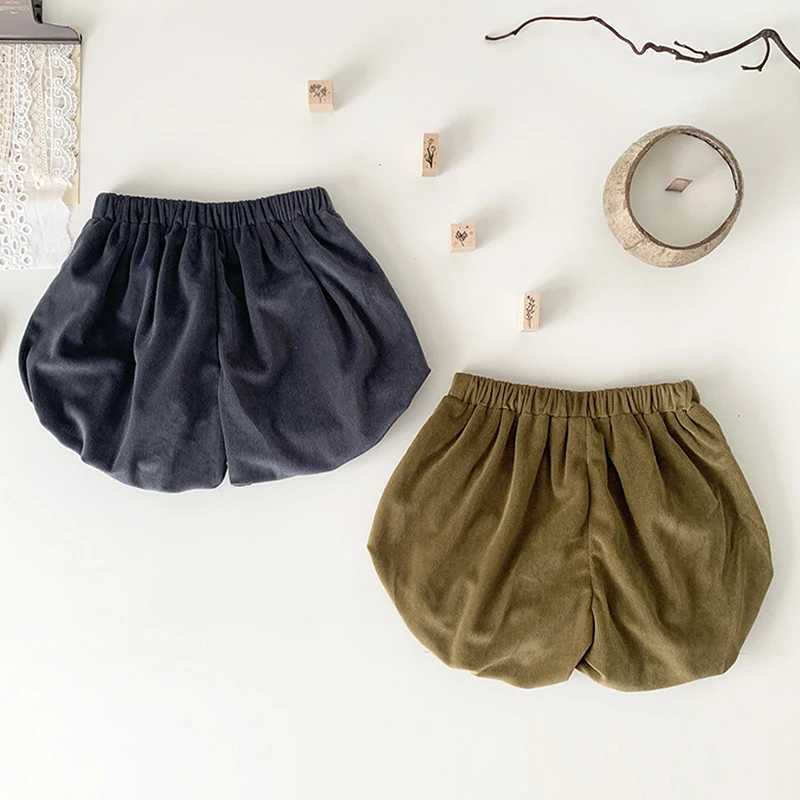 Kids Baby Girls Solid Color Velvet Childrens Clothing Shorts Autumn Winter Baby Girls Children Lantern Shorts W241227