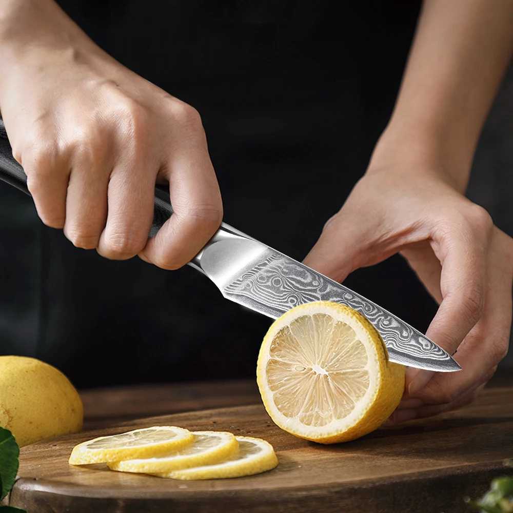 TURWHO 3.5 Paring Knife Professional Damascus Steel Kitchen Knife Chef Knife Fruit Peeling Practical Vegetable Cooking Tool Y241227