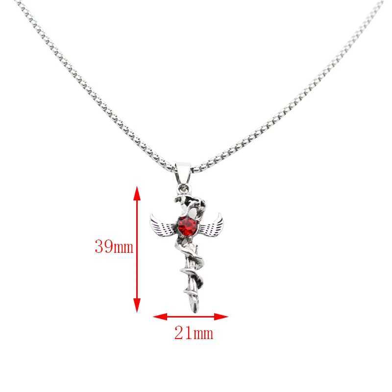 Vintage Cross Pendant Long Chain Necklace Stainl Steel Punk Hip Hop Gothic Streetwear Jewelry Men WomenXJ241227