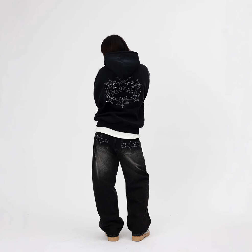 New autumn winter fashion brand star hooded men's and women's pattern hoodie sports street