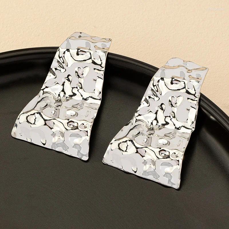Hoop Earrings Geometric Irregular Surface Hammered Metal For Women Party Holiday OL Fashion Jewelry Ear Accessories CE185