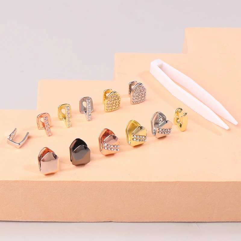 Hip Hop single tooth top and bottom teeth Grilz Tren cubic zirconia teeth Cs for female teeth decoration jewelry W241227