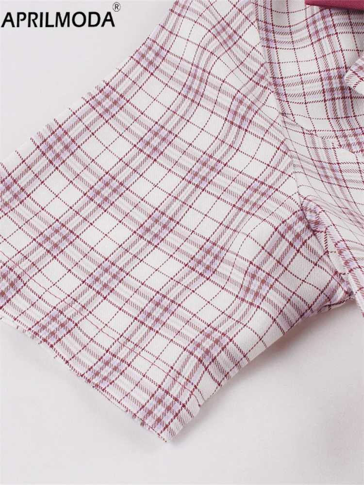 French Style Hepburn 50s Vintage Womens Party Dress Office OL Work To Wear Ruffle Patchwork Plaid Print Casual Dress with Belt X241226