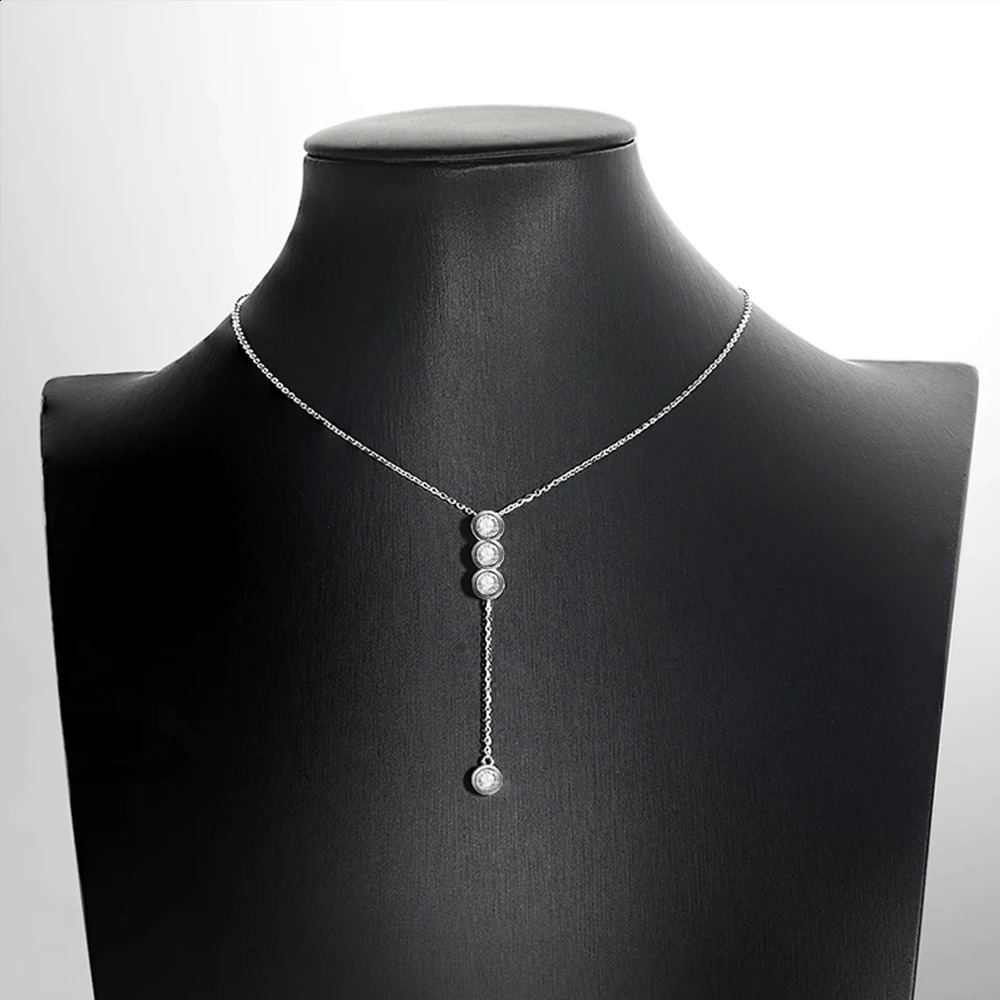 Houtros 3mm5mm Full Necklace for Girls Classic Bubble Clavicular Chain 925 Sterling Silver Party Fine Jewelry GRA 241226