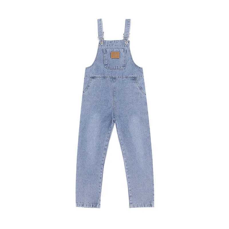Girls denim jacket childrens denim suspension pants childrens jumpsuit girls jeans Trouser Spring and Autumn 5-15 years W241227