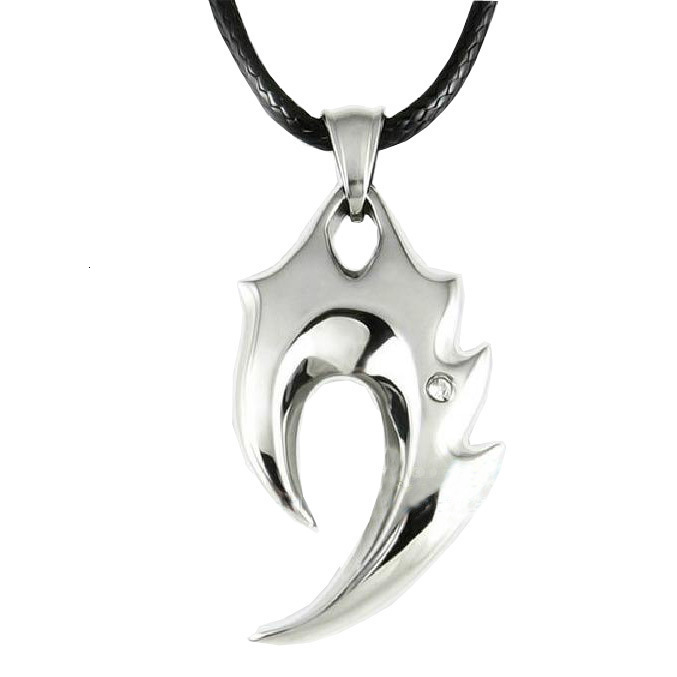Wolf Tide Korean Version Titanium Stainless Steel Geometric Flame Shaped Pendant Necklace Choker Jewelry Short Chain Love Bijoux Wholesale