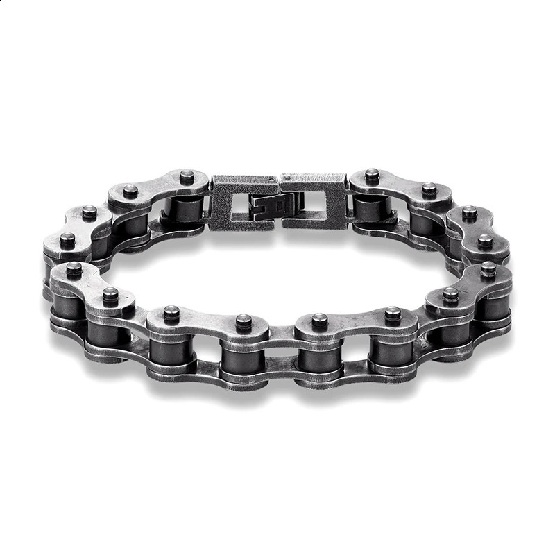 MKENDN Locomotive Men Punk Rock Bicycle Chain Bracelet Stainless Steel Mountain Bike Chain Accessory Male Gifts 241227