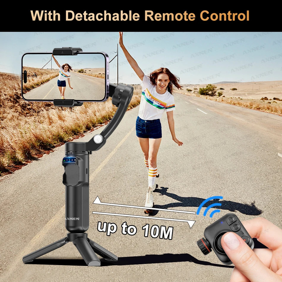 AXNEN M02 Gimbal Smartphone Stabilizer 3Axis Antishake Video Record Handheld Selfie Gimbals for Android Face Tracking 241220