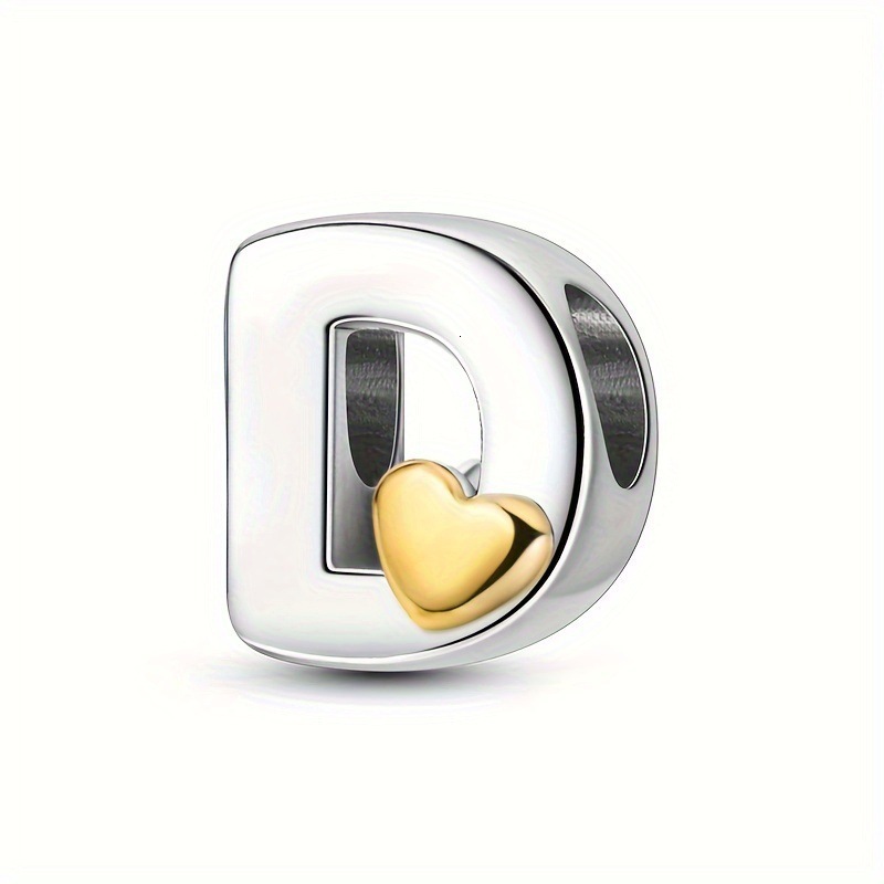 Silver Letter A-Z Alphabet Charm Name Beads Fit Original Pandora Bracelets Charms for Women DIY Pendant Making Jewelry
