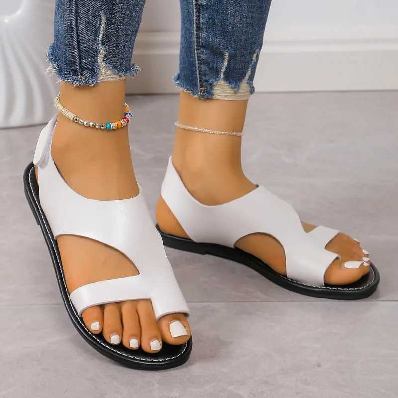 High Quality Hot Sale Shoes Female Summer Womens Flats Sandals New Solid Color Simple Casual Sandals 44 Size Ladies Flip Flop Sandals T241227