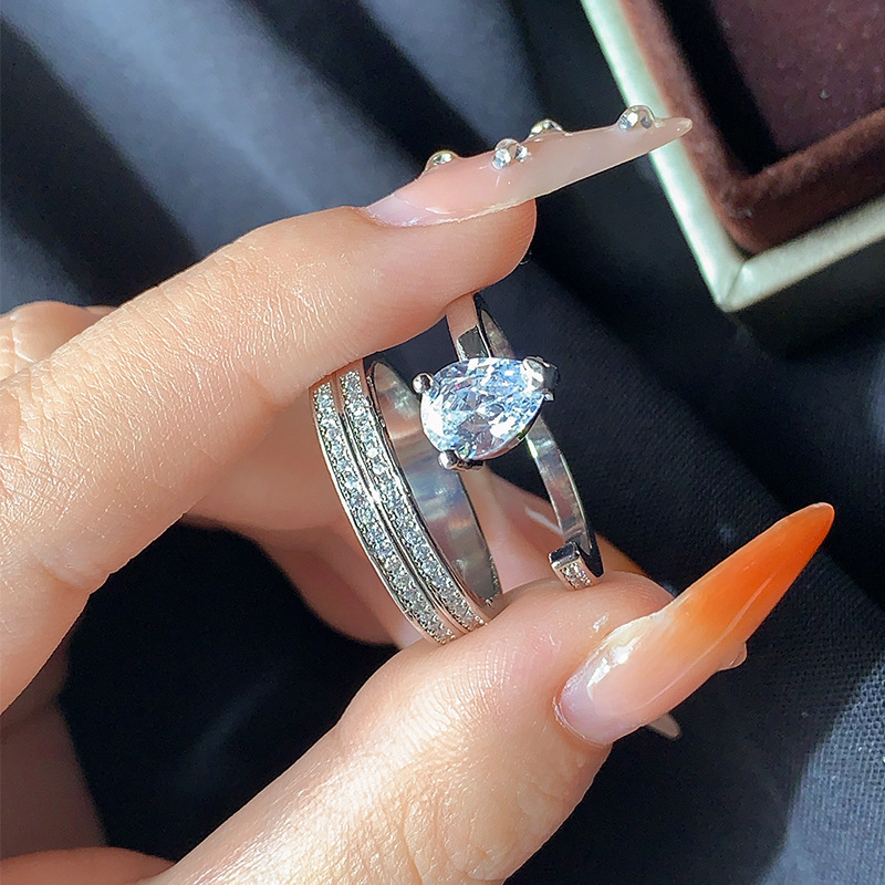Designer 2025 Brand Ins Top Sell Wedding Rings Luxury Jewelry 925 Serling Silver Waer Drop 5A Cubic Zircon CZ Diamond Pary Eerniy Women Engagemen Ring