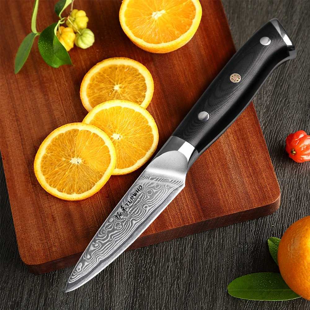 TURWHO 3.5 Paring Knife Professional Damascus Steel Kitchen Knife Chef Knife Fruit Peeling Practical Vegetable Cooking Tool Y241227