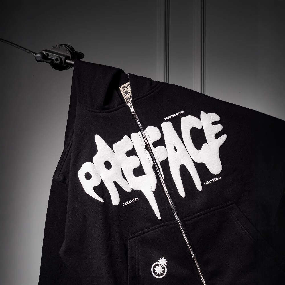 2024 new letter foam printed hip-hop style pullover sweatshirt hoodie top for men and women