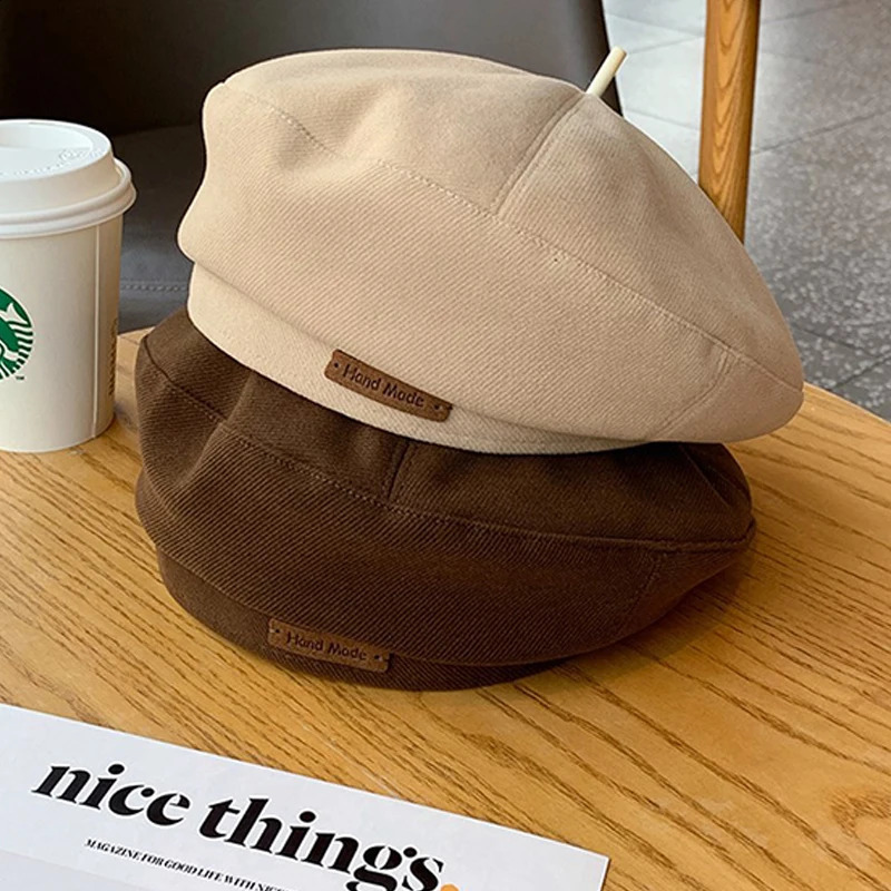 Autumn Winter Sweet Cool Light Woolen Hats Retro Versatile Berets Cap 241226