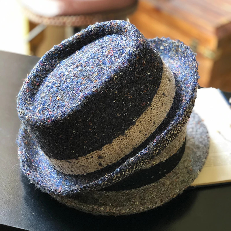 Retro Autumn Winter Warm Women Mens Wool Blend Oval Top Cap Fedora Heisenberg Mr White Porkpie Pork Pie Bowler Hat 56-59cm 241227