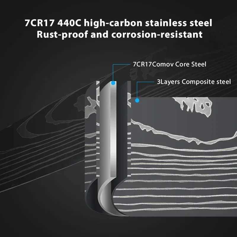 3 kitchen knives fruit knives high carbon stainless steel tra sharp Japanese pocket practical knives with sheaths Y241227