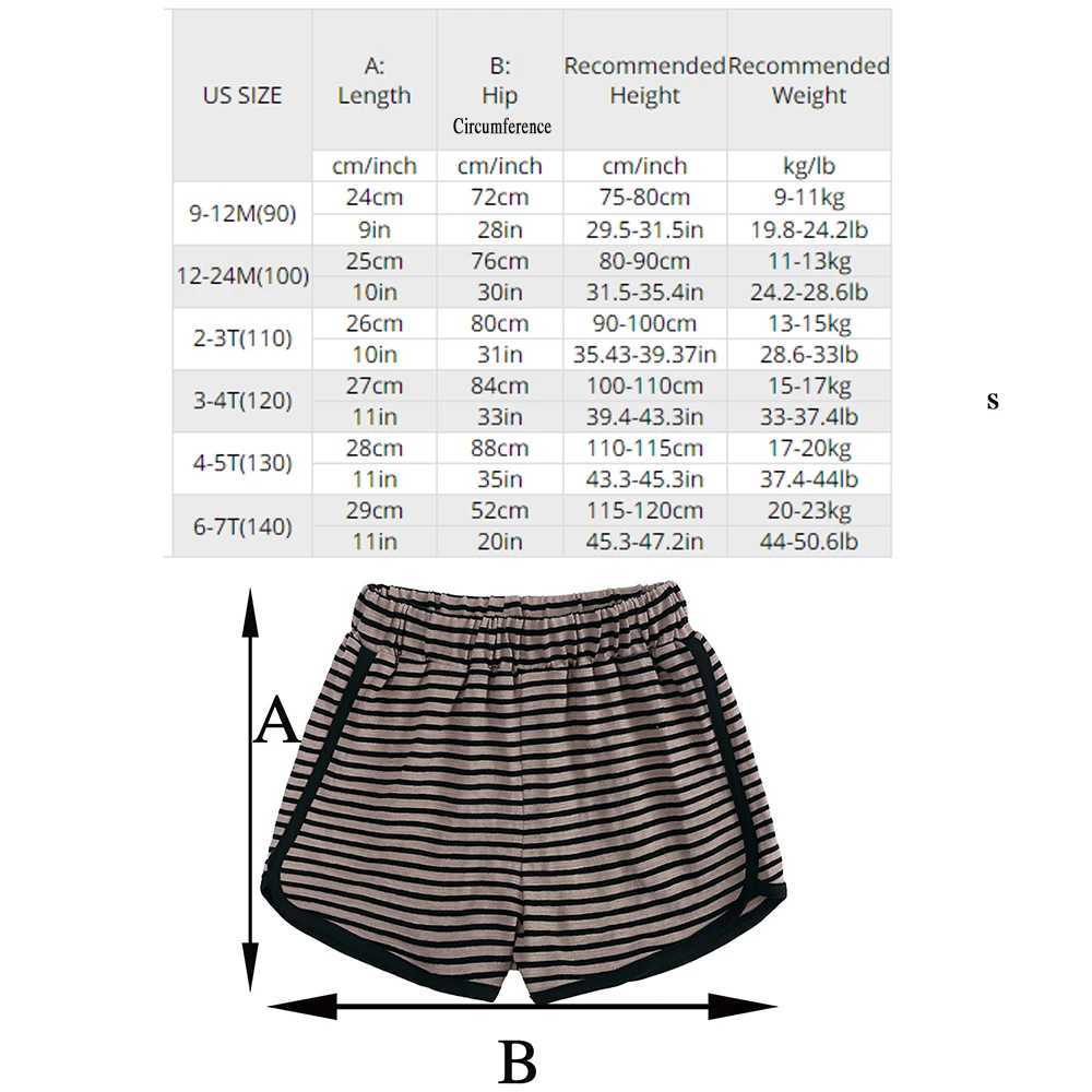 2024 Preschool Boys and Girls Shorts Solid Color Stripe Elastic Childrens Shorts Casual Korean Style Youth and Childrens Legs W241227