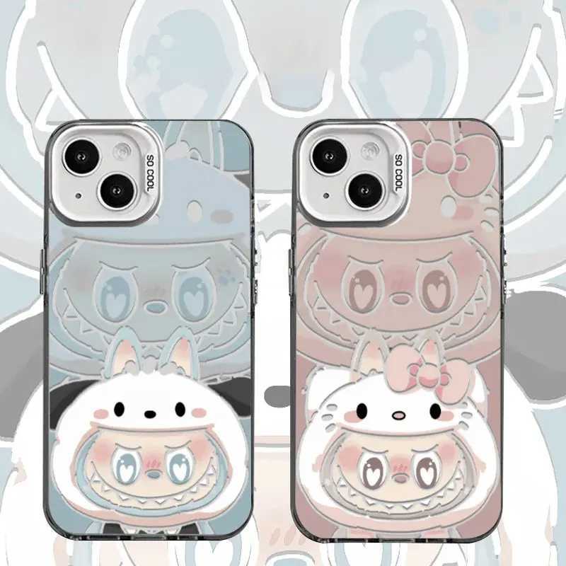 Luxury European New Trend Labubu Cat Style For iPhone Case 16 15 14 13 12 11 Pro XR XS Max 7 8 Plus Phone Y2K Cool INS Cover Z250207
