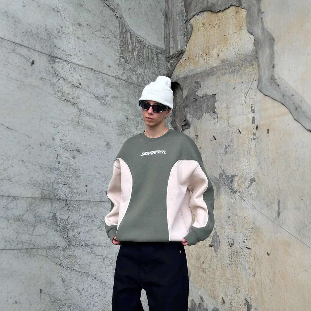 Alphabet solid color contrasting round neck sports street Y2K interior warm men's and women's styles