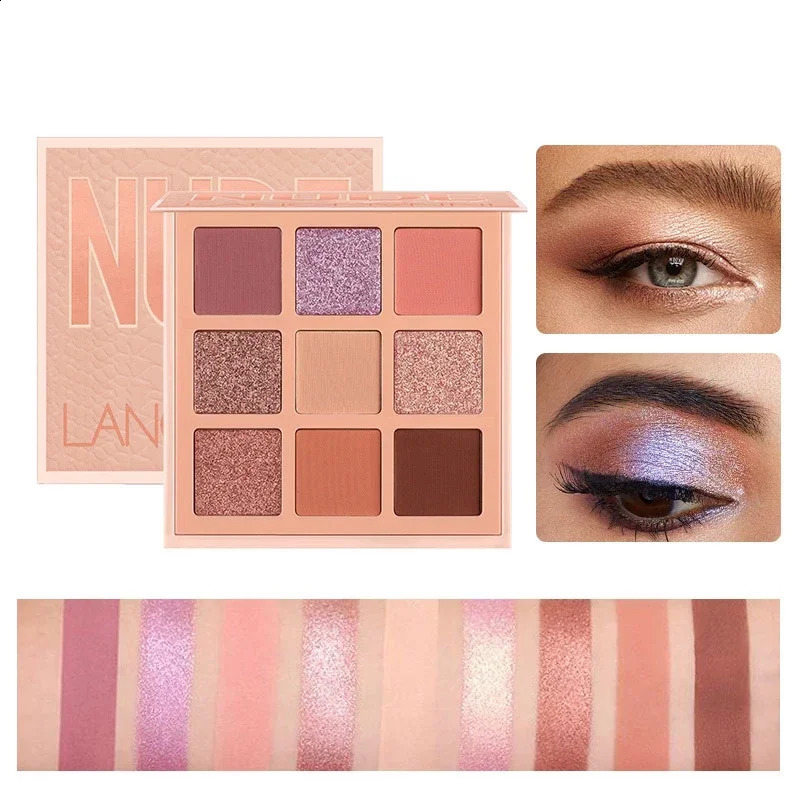 9 Colors Nude Eyeshadow Makeup Palette Matte Long Lasting Waterproof Eye Shadow 241227
