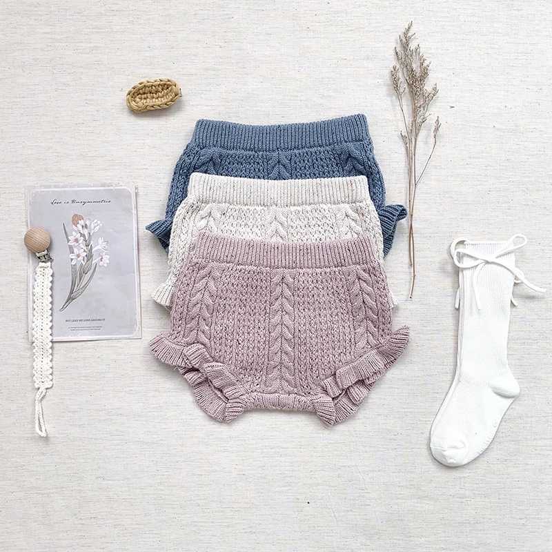 2024 Spring Kids PP Shorts Baby Boys Girls Knit Short Childrens Clothing Casual Baby Boys Girls Shorts Autumn Children Short W241227
