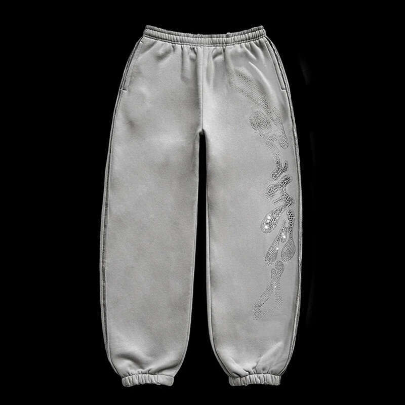 Male female street printed hooded cardigan with zipper loose fit sweatshirt pants Y2K autumn and winter