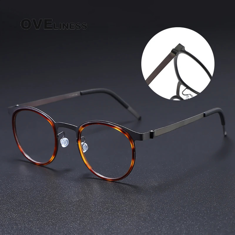 Glasses Frame for Men Metal Vintage Round Prescription Eyewear Myopia Optical Eyeglasses Spectacle 241227