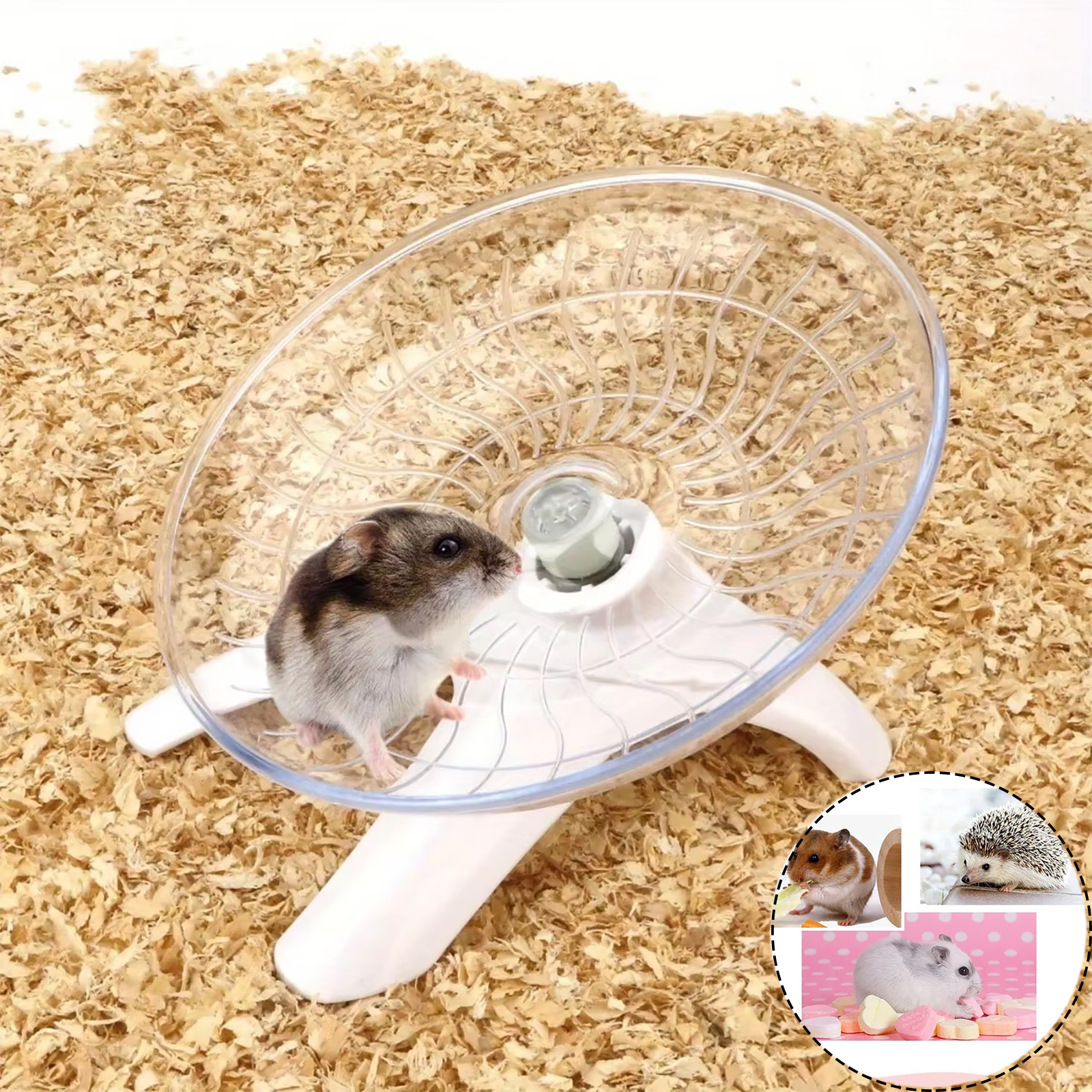 Ultra Quiet Slow Swivel Durable Non-Slip Running Wheel with Stand Small Hedgehog Parrot Hamster Exercise Wheel Supplies