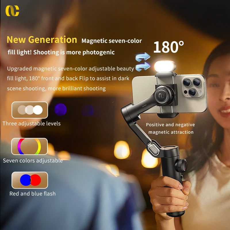 AOCHUAN Smart XE 3Axis Handheld Gimbal Stabilizer for Smartphone Android Face Tracking Tiktok Vlog Live Streaming 241220