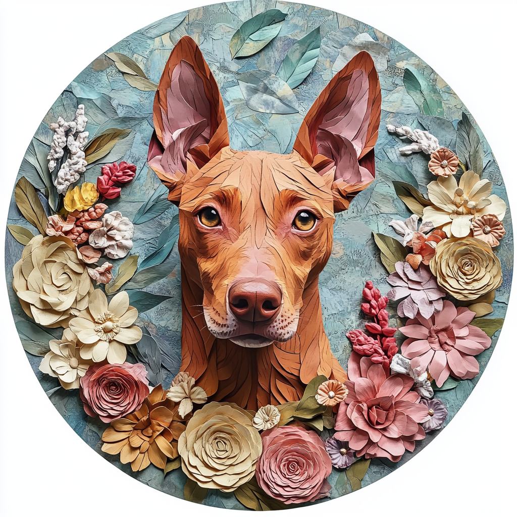 Customized Pharaoh Hound Pet Ornaments - Circular Aluminum Decorative Paintings - Unique Pet Souvenir Tombstones