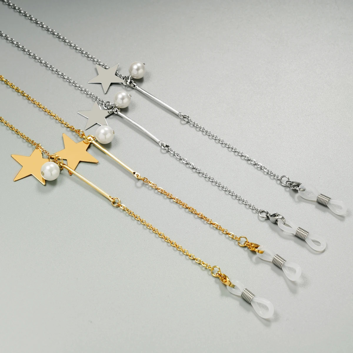 Vintage Handmade eyeglasses chain Pentagram accessories 80 cm Stainless Steel Chain Lanyard sunglasses glasses 241226