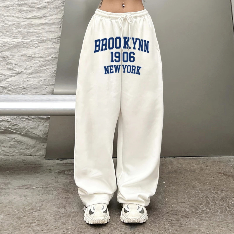 Street Dance Hip-hop Drawstring n Sweatpants Women American Fashion Letter Print Pants for Women Autumn Winter Trousers 241220