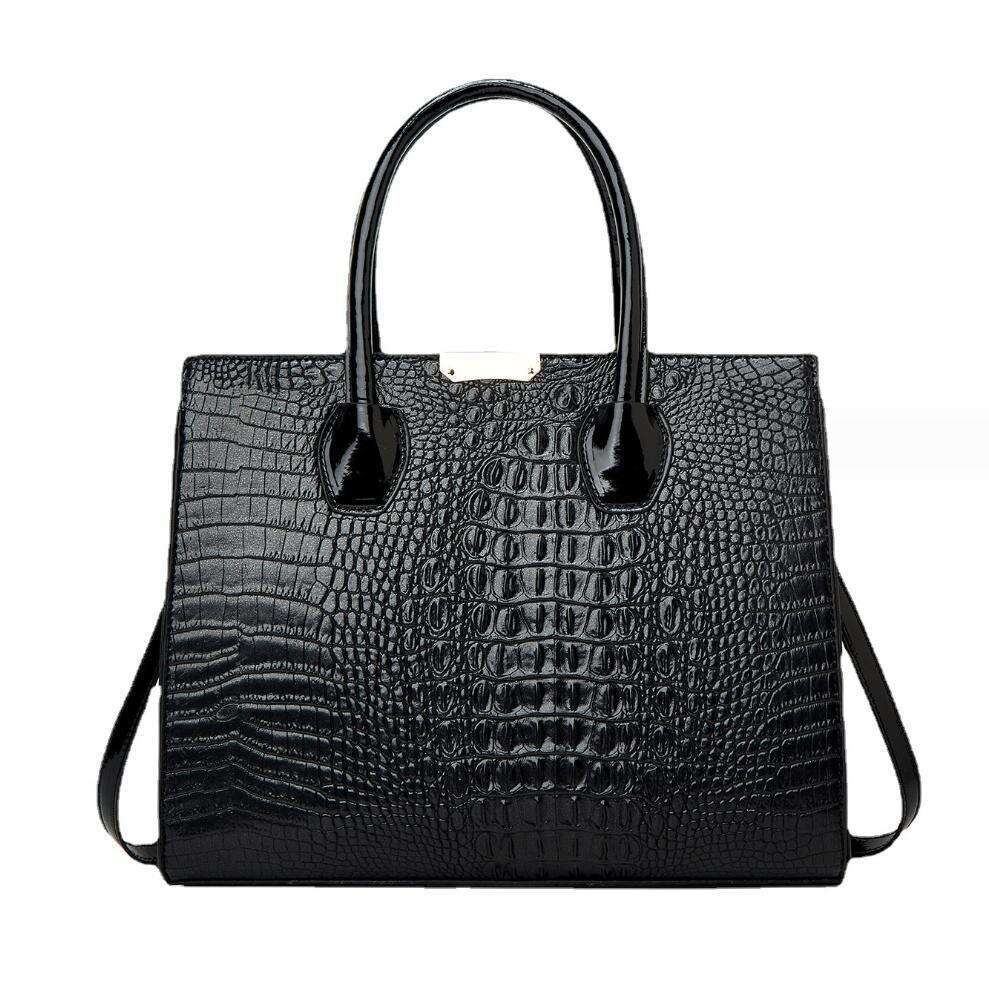 Shoulder Hand Bags Large Crossbody Bag Fashionable And Versatile Crocodile Pattern Texture Gradient Three Piece Set With Large Capacity Single Shoulde