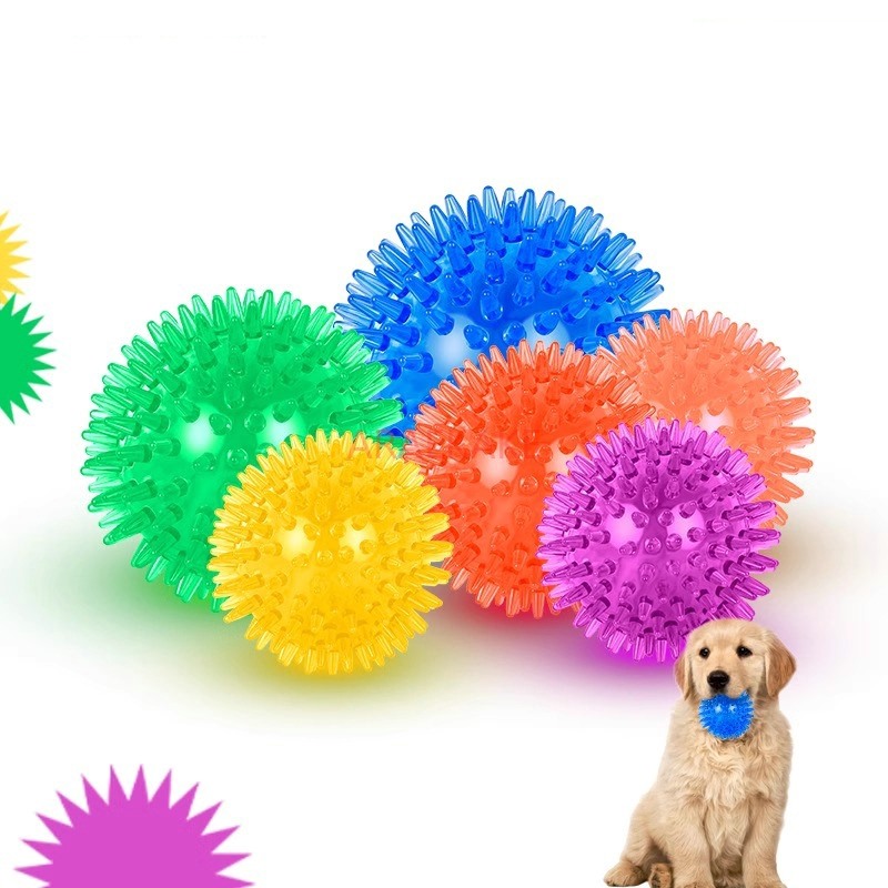 1PCS Toy ball squeaking dog ball TPR sound grinding training pointed prick pet ball cat dog toy training ball