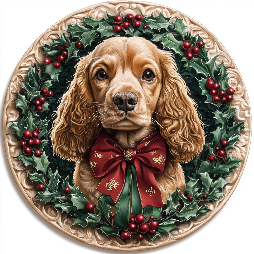 "Custom American Cocker Spaniel Pet Ornaments - Ultra High Definition Circular Aluminum Decorative Paintings&Souvenir Tombstones