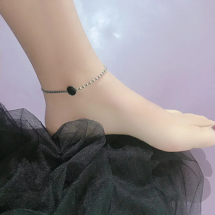 Fashion Arrival Real 925 Sterling Silver Women Penta Star Ankle Bracelet Simple Female Anklet 241226
